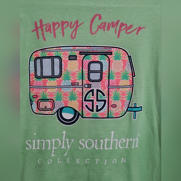 Women’s pink simply southern Happy Camper T-shirt short sleeve medium Med M - Picture 5 of 5